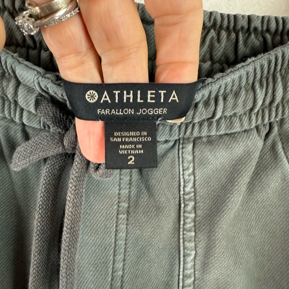 Athleta Fallon Sun-washed Brown Grey Heavy Cotton Blend Joggers 2 - Picture 6 of 8